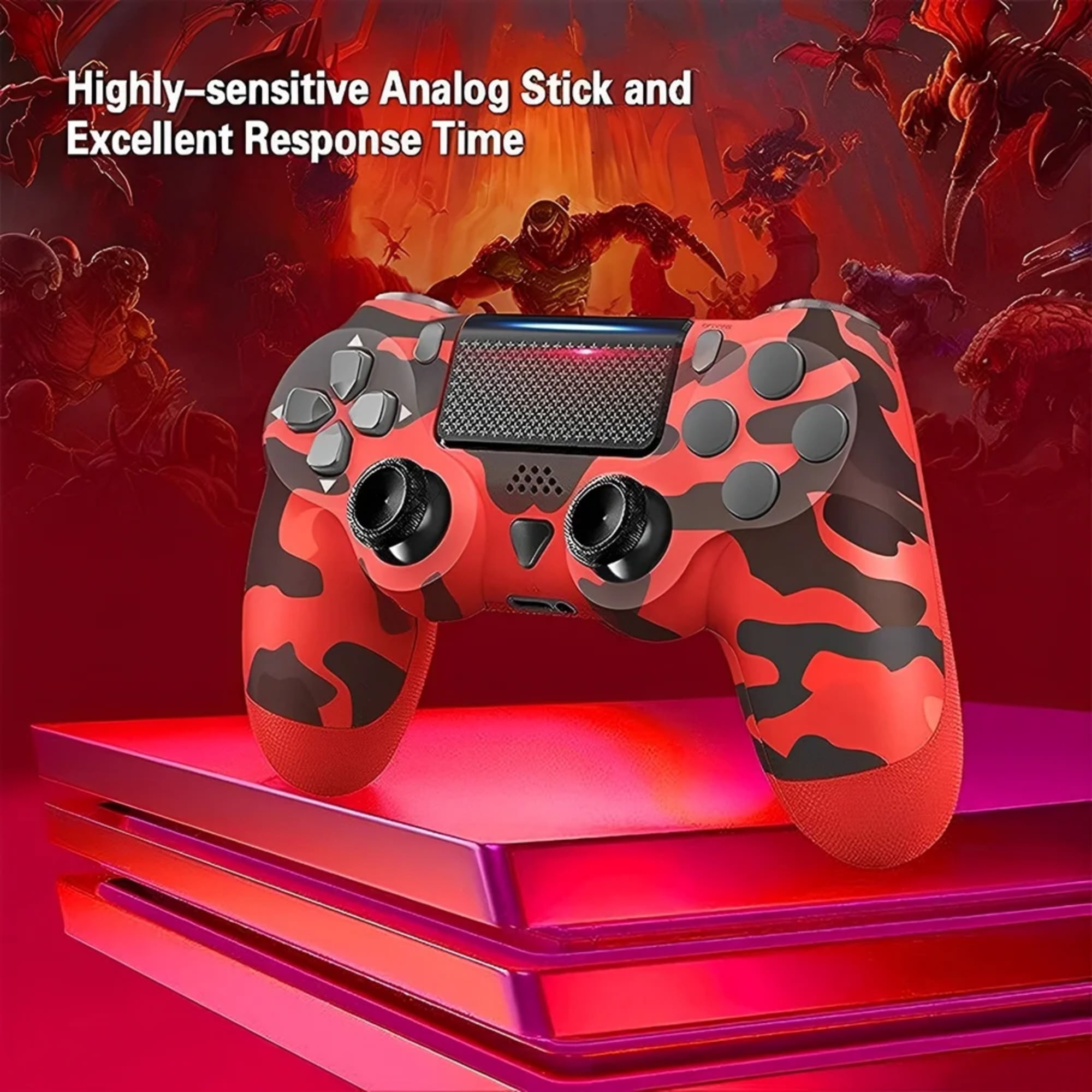 PlayStation4 - 【美品】PS4コントローラー Red Camouflage Dualshock 4 Controller - PS4 - Red Camo | Fast Dualshock 4