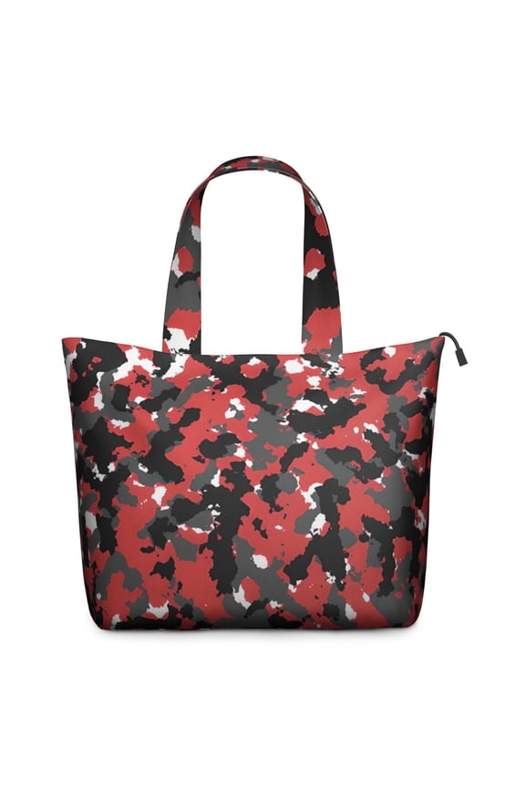 Red Camo Digital Pixel Pattern Travel Tote Bags for Women Carry On,Large Weekender Bags for Women Travel,Multi Functional Duffle Bag for Work,Shopping,Sports