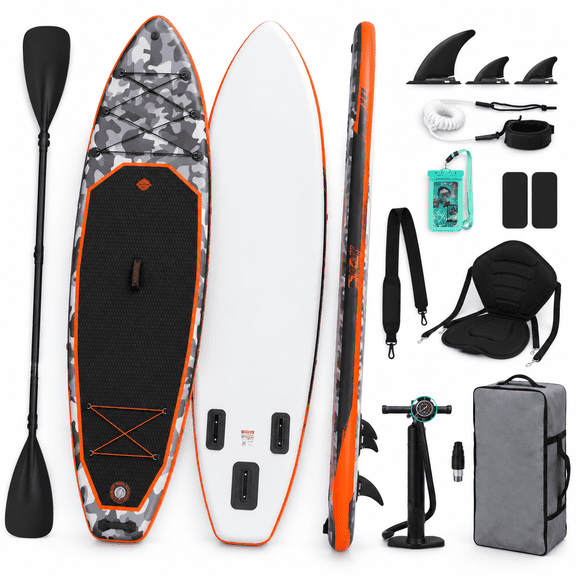 Red Camouflage 10'8" x 33" x 6" Inflatable Stand Up Paddle Board