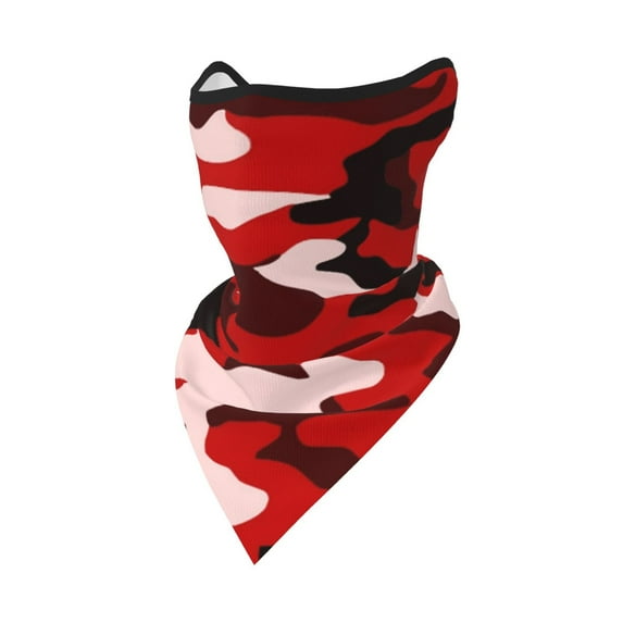 Red Camouflage Bandanas Headband Quick Dry Protection Windproof Multifunctional Print Balaclava