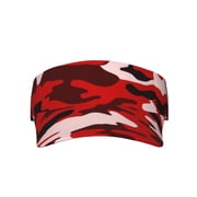 Red Camouflage Visor Hats Adjustable Beach Sun Visors Sports Outdoor Visor For Women Men