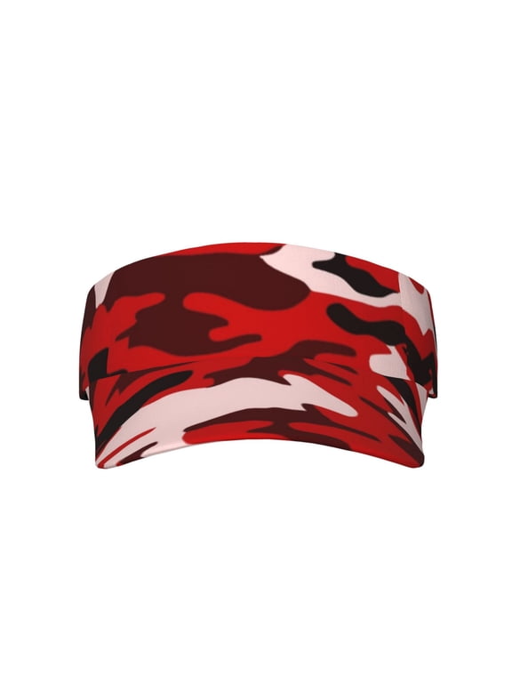 Red Camouflage Visor Hats Adjustable Beach Sun Visors Sports Outdoor Visor For Women Men