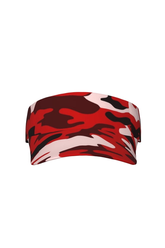 Red Camouflage Visor Hats Adjustable Beach Sun Visors Sports Outdoor Visor For Women Men
