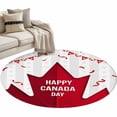 thumbnail image 1 of Red Canada Day Round Rug 4ft Washable Circle Entryway Rugs Non Slip Modern Abstract Art Leaves Area Rug Indoor Floor Carpet for Bedroom Kitchen Living Room Home Office Dining Room Nursery, 1 of 8