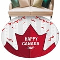 thumbnail image 1 of Red Canada Day Round Rug 7ft Washable Circle Rugs Non Slip Modern Abstract Art Leaves Large Area Rug Indoor Floor Carpet for Bedroom Kitchen Living Room Home Office Dining Room Nursery, 1 of 8