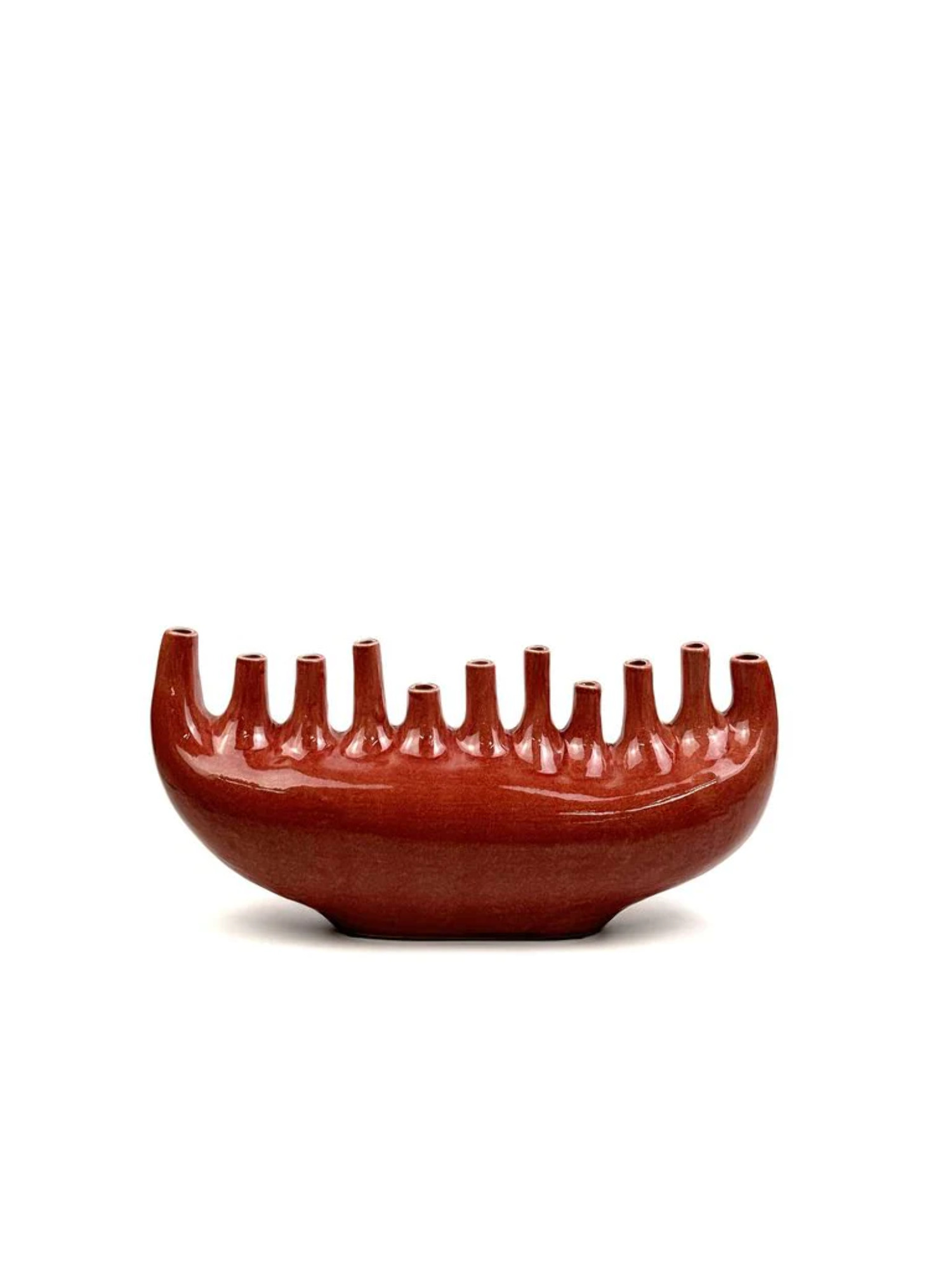 Red Candle Holder Modern Candle Holder Flower Vase Ceramic Candle