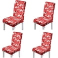 thumbnail image 1 of Red Candy Cane Christmas Chair Covers Set of 4 Reusable Stretch Parsons Chair Slipcover Spandex Seat Covers for Dining Room Chairs Non Slip Removable Washable Protector for Xmas Holiday, 1 of 7