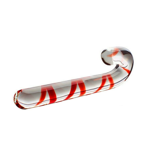 Red Candy Cane Glass Body Massager Crystal Personal Massage Wand for Wedding Christmas Gift