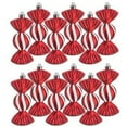 thumbnail image 1 of Red Candy Ornaments with White Glitter Peppermint Christmas Home Decoration 12 Count, 1 of 1