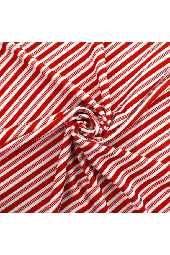 Red Candy Stripes Liverpool Bullet Fabric Textured Knit Jersey 4 Way Stretch - 1 yard