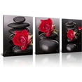 thumbnail image 1 of Red Canvas Wall Art Bedroom Wall Decor Black and White Zen Stones Spa Wall Art Rose Pictures for Living Room Kitchen Home Decorations Red Bathroom Accessories Flower Paintings Room Artwork, 1 of 7
