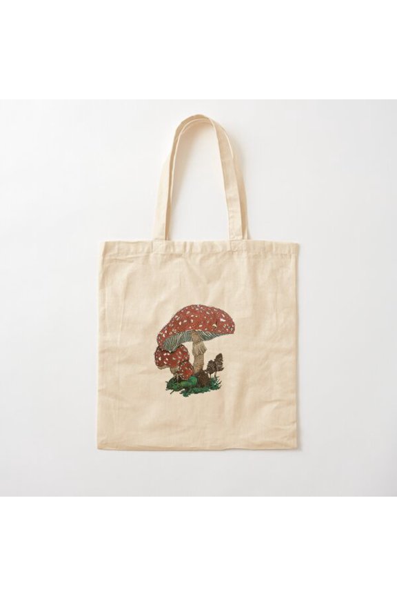 Red Caps Canvas Tote Bags, Reusable Shopping Bag