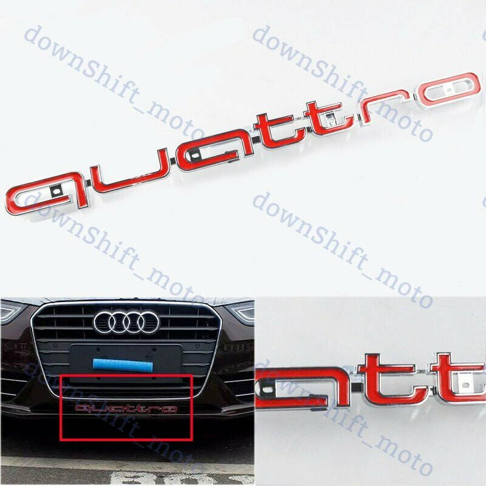 Red Car Badge Auto Grille Emblem Quattro Decals 3D ABS, for Audi Sline Quattro Badge A3 A4 A5 A6