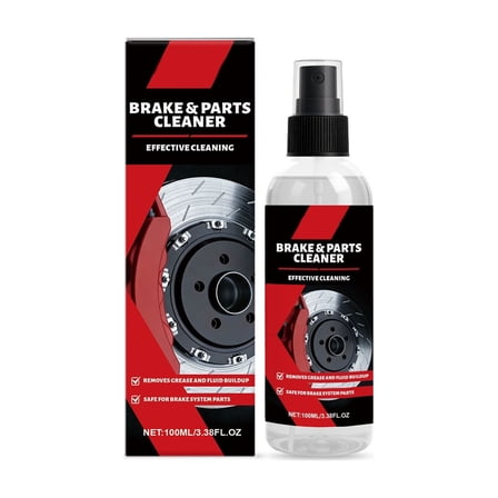 Red Car Brake Cleaner Spray, 100Ml Fast-Acting Formula With Isopropyl And N-Heptane For Daily Removal Of Grease, Dust And Sticky Residues On Wheel Hubs