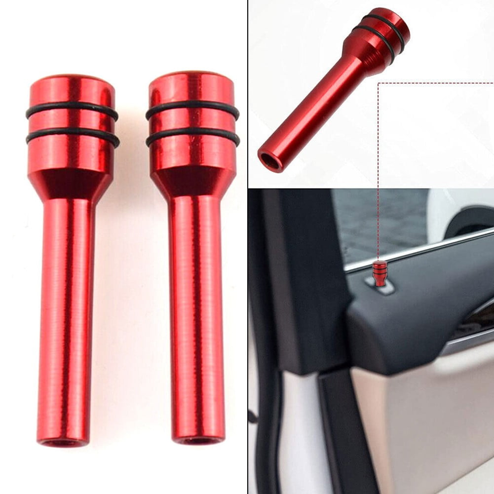 Red Car Interior Aluminum Door Lock Stick Knob Pull Pins Cover Pack Of