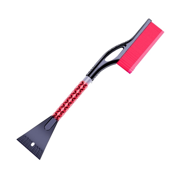 Red Car Snow Shovel With Telescoping Handle For Windshield Roof And Hood Snow Brush And Ice Scraper 3-In-1 Multifunctional Tool 26.77In Length
