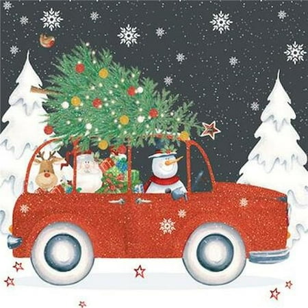 Red Car with Tree Napkins - Pack of 20
