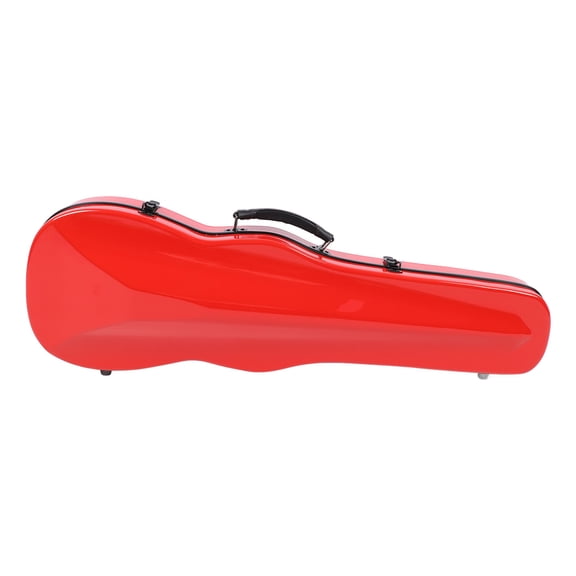 Red Carbon Fiber Violin Storage Case 4/4 Full Size Hard Shell Carrying Box Waterproof Compression Resistant with Hygrometer Double Shoulder Straps Dust Proof Pad