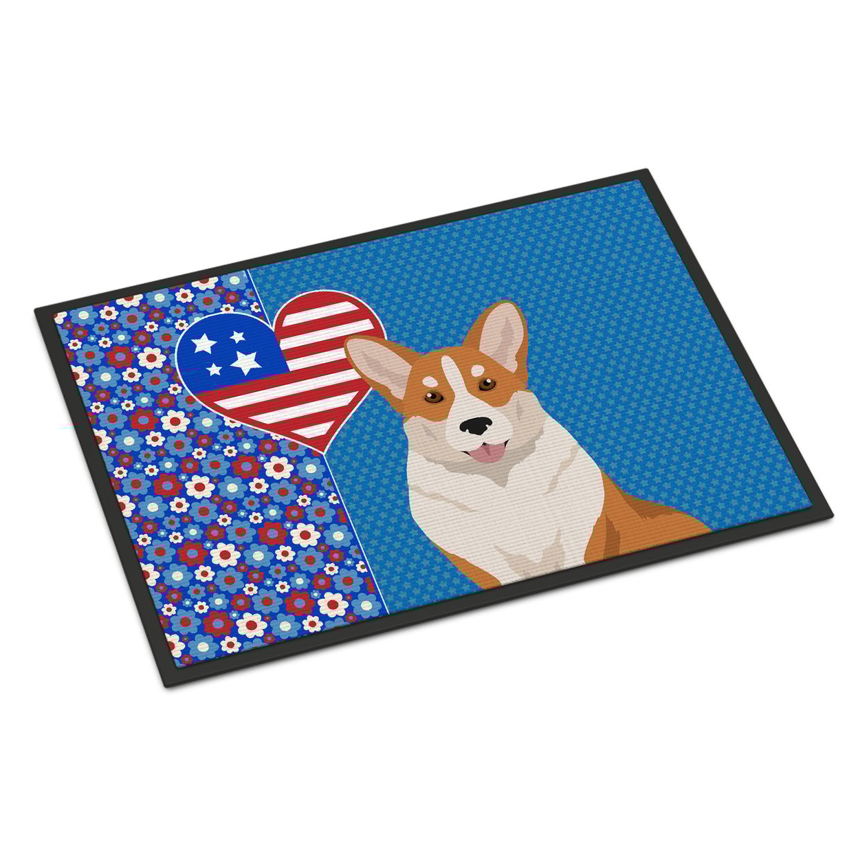 Red Cardigan Corgi USA American Indoor or Outdoor Mat 24x36