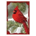 thumbnail image 1 of Red Cardinal 28"X40" House Flag - Carson - Red Cardinal in the Snow, 1 of 1
