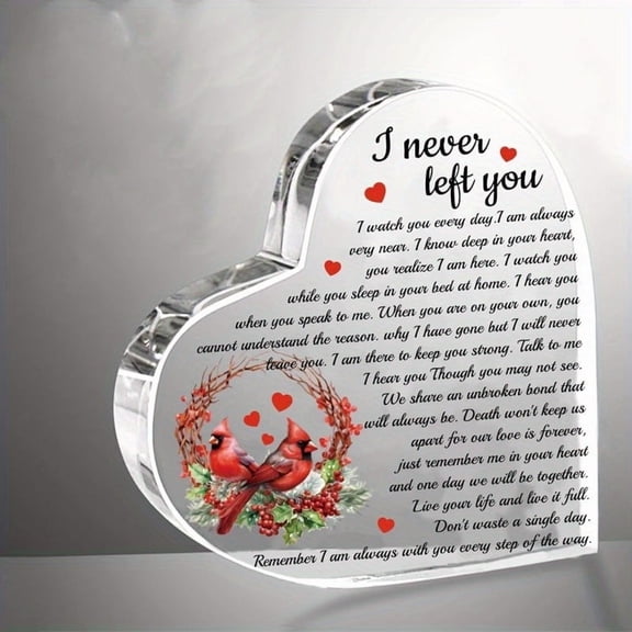 Red Cardinal Acrylic Keepsake 4X4 Inch Collectible Figurine - Sympathy Gift For Loss Of Loved One Bereavement Condolence Memorial Present Suitable For Indoor And Outdoor Use