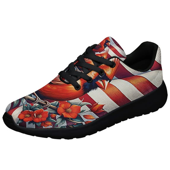 Red Cardinal American flag Shoes Sneakers Black Size 12