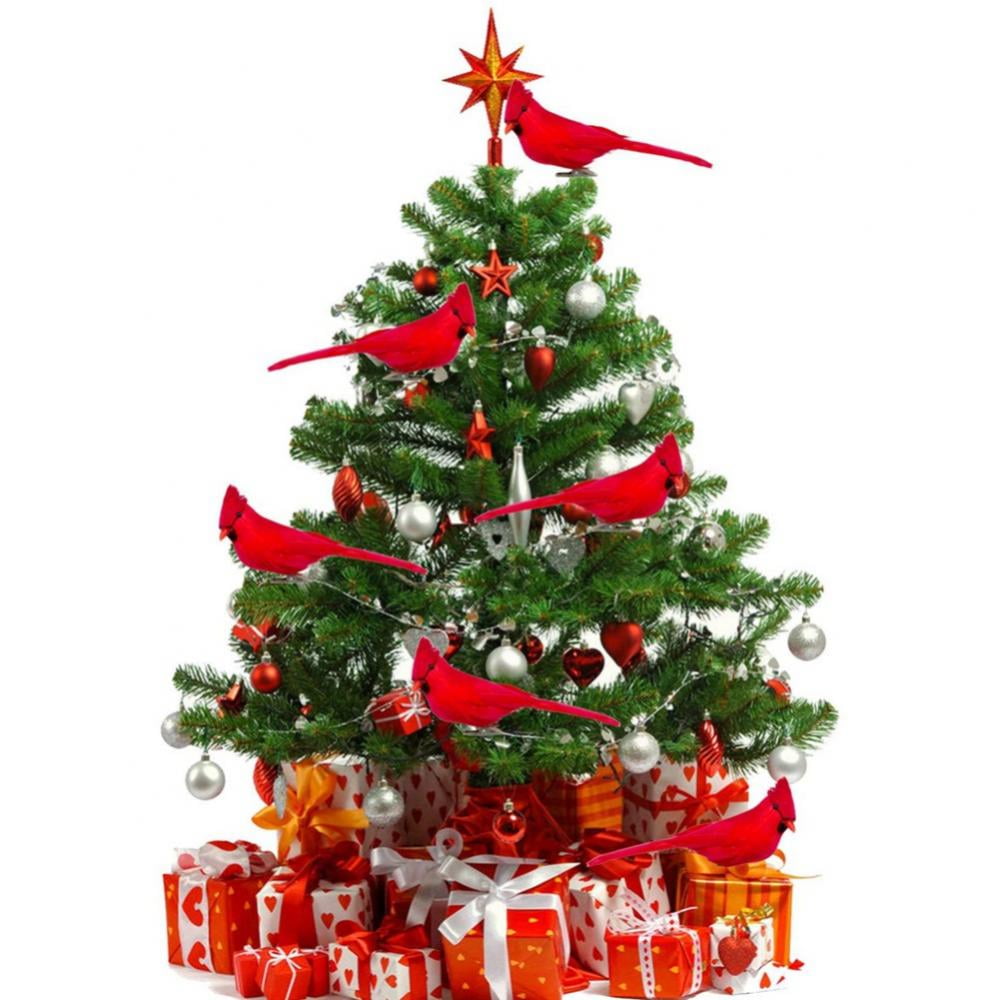 Red Cardinal Artificial Foam Birds Feather Birds for Christmas Tree