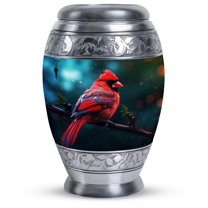 Red Cardinal Bird Urn For Ashes For Women, Cremation Urn Human Ashes, Urns For Human Ashes Adult, Burial Urns For Adult Human Ashes, Large Urns For Human Ashes Adult Male, Metal Urn 10 Inch
