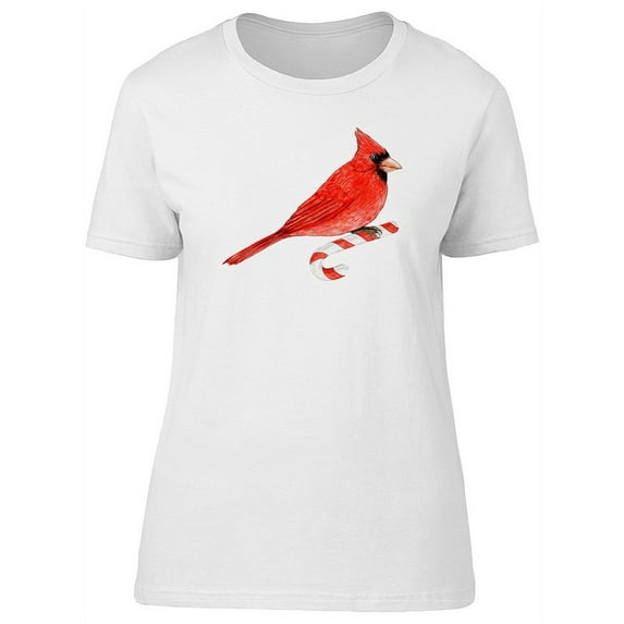Red Cardinal Bird Watercolor T-Shirt Women -Image by Shutterstock, Female x-Large