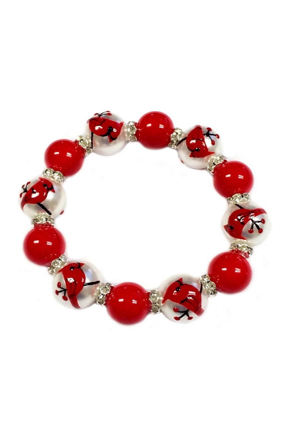 Red Cardinal Bracelets for Women, St. Louis Holiday Jewelry, Christmas Remembrance Memorial Gift for Her, 1 Pc
