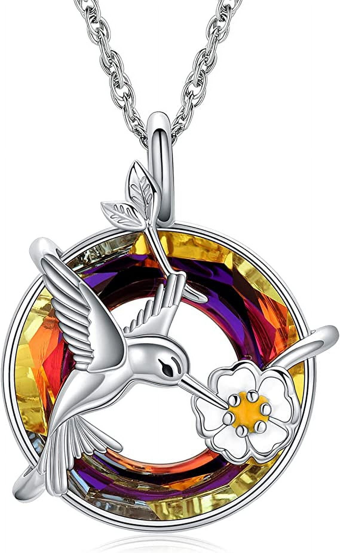 Red Cardinal Hummingbird Urn Necklace for Ashes Stainless Steel with