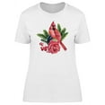 thumbnail image 1 of Red Cardinal On Big Rose T-Shirt Women -Image by Shutterstock, Female Small, 1 of 2