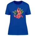thumbnail image 1 of Red Cardinal On Big Rose Tee Women's -Image by Shutterstock, 1 of 2