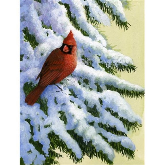 Red Cardinal by Daphne Baxter Flag Garden Size