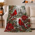 thumbnail image 1 of Red Cardinals Among Winter Blossoms for Birdwatchers And Gardeners, Detailed Naturalistic Winter Illustration Home Decor for Living Room and Bedroom, Christmas Gift and Cozy Flannel Blanket, 1 of 7