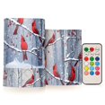 thumbnail image 1 of Red Cardinals Flickering Flameless Candles Battery Operated with Remote Timer LED Pillar Candles Set of 2, 1 of 7
