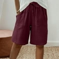 thumbnail image 1 of Red Cargo Pants Women Shorts For Women Knee Length High Waisted Drawstring Casual Summer Pants 2025 Wide Leg, 1 of 5