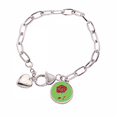 thumbnail image 1 of Red Carnation Mother Day Flower Heart Chain Bracelet Jewelry Charm Fashion, 1 of 3
