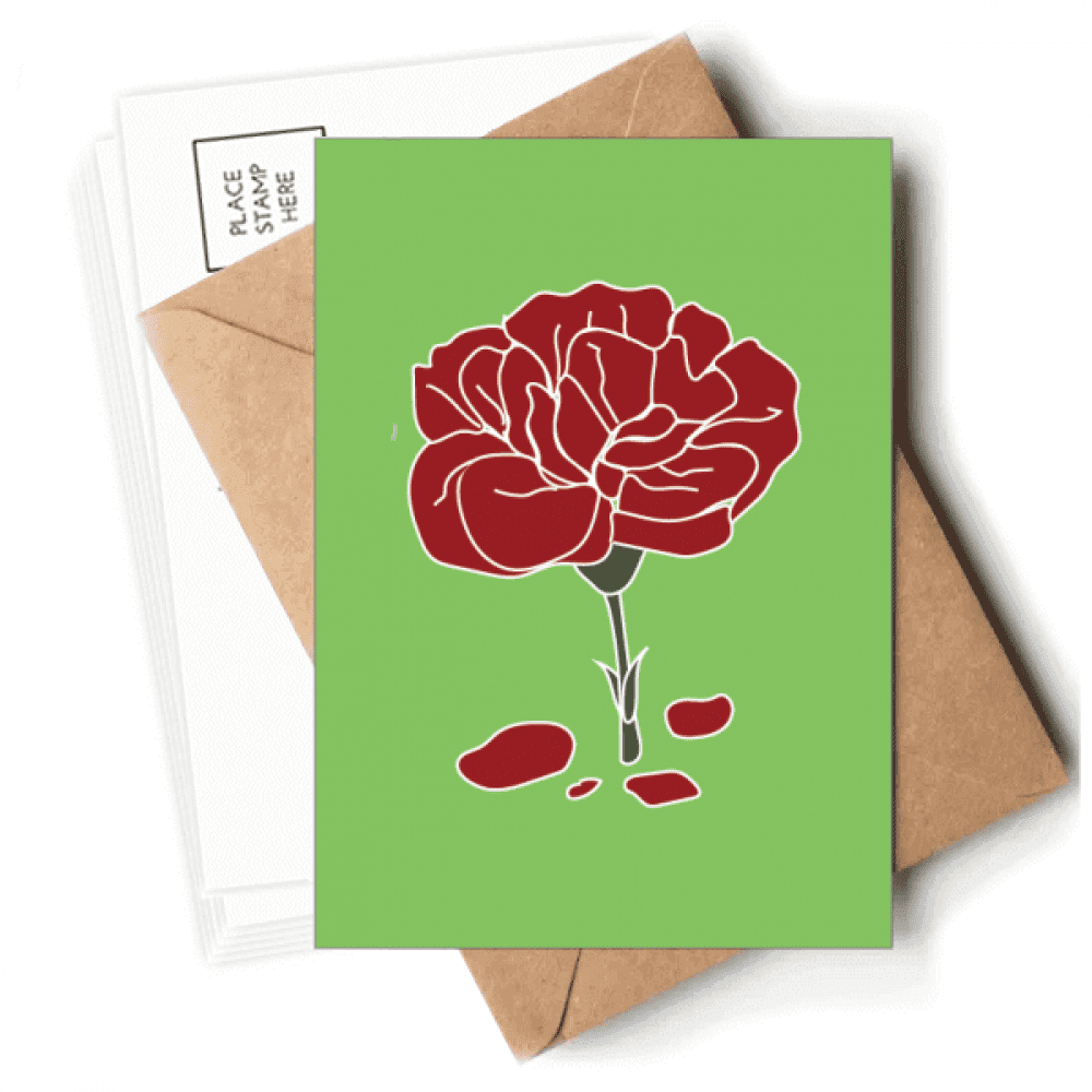 Red Carnation Mother Day Flower  Postcards Envelopes Blank Note Cards Mailing