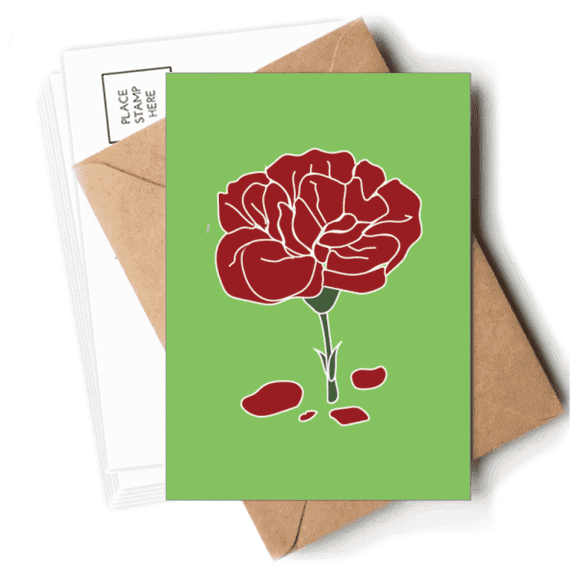 Red Carnation Mother Day Flower Postcards Envelopes Blank Note Cards Mailing