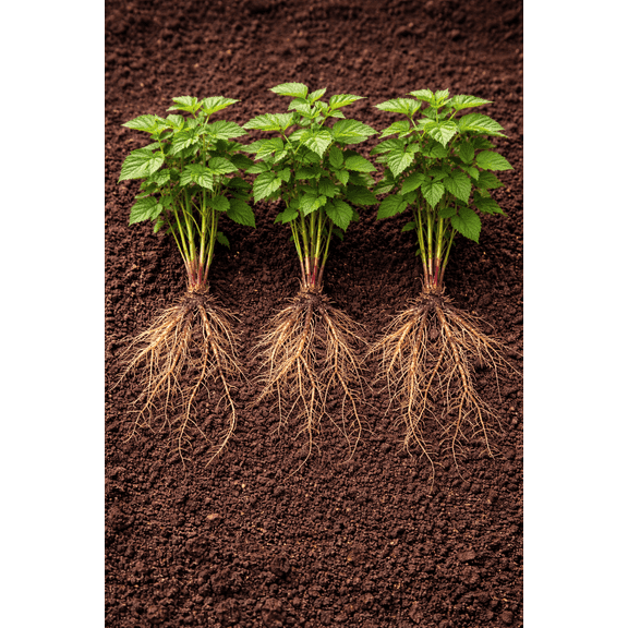 Red Caroline Raspberry Plants to Grow - Easy to Grow Rooted Plants - Grow Delicious Raspberry Fruits (3 Plants)