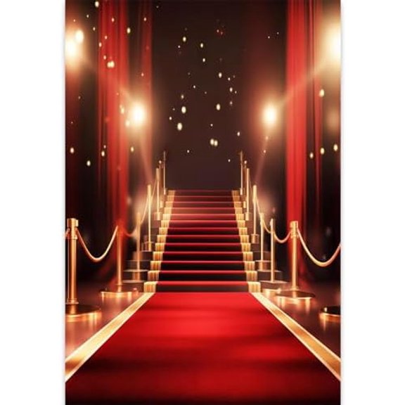 Red Carpet Backdrop 6x8ft Fabric Stage Award Ceremony Banner Fashion Show Photos VIP Party Decor Movie Night Decor Red Carpet Birthday Banner Graduation Photos Senior Prom Backdrop