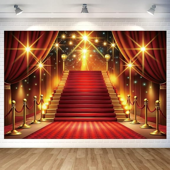 Red Carpet Backdrop Hollywood Theme Party Photography Background Wall Banner for Birthday Movie Night Dance Party Decorations 70.8 x 47.2 Inch