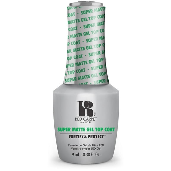 Red Carpet Manicure Super Matte Top Coat  Matte Gel Nail Top Coat, Vitamin A & Biotin Infused for Long-Lasting, Quick Dry, Perfect for Professional & At-Home Use, 0.3 Fl Oz.