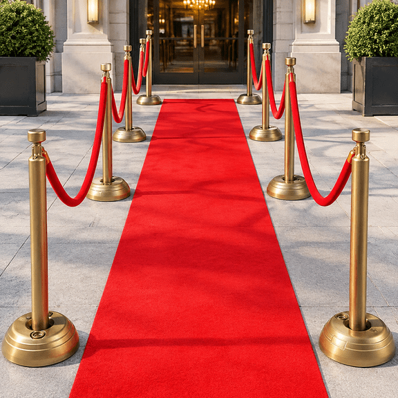 Red Carpet Runner for Party, 2 x 15 ft, Non-Woven Polyester Fabric Aisle Runner for Wedding Ceremony, Hollywood Red Carpet for VIP Awards Night Theme Party Decorations