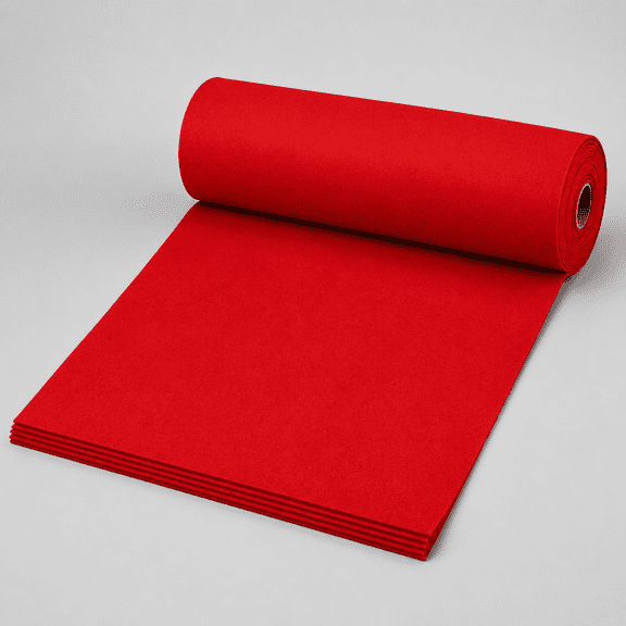 Red Carpet Runner for Party, 3ft x 50ft Wedding Aisle Runner, Heavy Duty 450 GSM Thick Event Carpet, No Tape Needed Floor Runner for Ceremony, Hollywood, Grand Opening, Awards Night Entrance