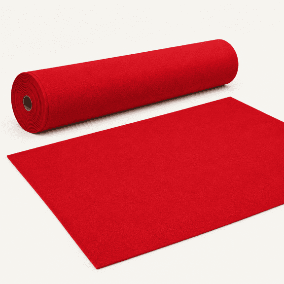 Red Carpet Runner for Party, 4ft x 50ft Wedding Aisle Runner, Heavy Duty 450 GSM Thick Event Carpet, No Tape Needed Floor Runner for Ceremony, Hollywood, Grand Opening, Awards Night Entrance