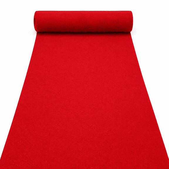 Red Carpet Runner for Party, 4ft x 50ft Wedding Aisle Runner, Heavy Duty 450 GSM Thick Event Carpet, No Tape Needed Floor Runner for Ceremony, Hollywood, Grand Opening, Awards Night Entrance
