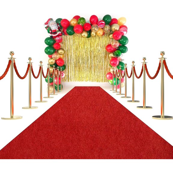 Red Carpet Runner Rug for Party and Event, Non-Slip TPR Rubber Backed Aisle Runway red Rug for Step, Proposal & Wedding Christmas Thanksgiving Decorations, Runway Rug for Prom(3 x 10ft, 450 GSM)