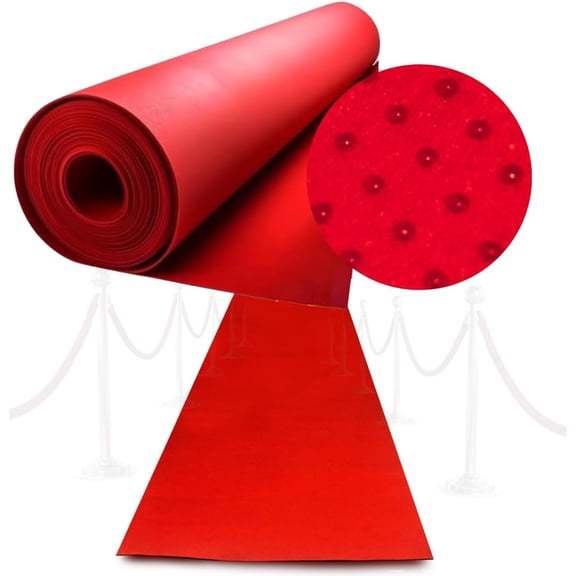 Red Carpet Runner for 2.2 x 16.4 FT- Non Slip 3mm Thick Wedding Aisle - Rug Indoor Outdoor Ceremony tions Hollywood Oscars Event Runway Fashion Show